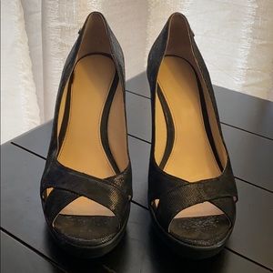 Calvin Kline peep toe wedge